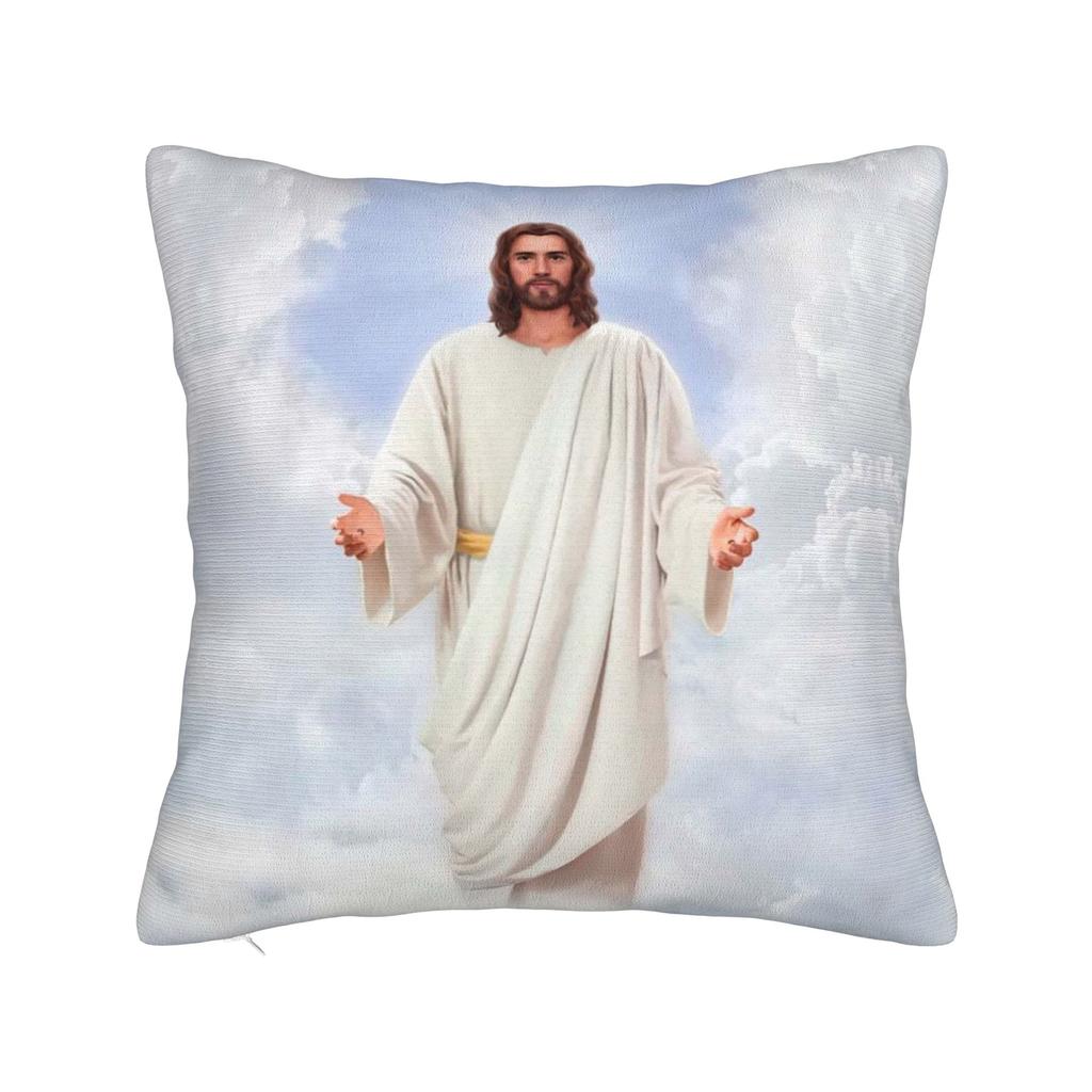 Christian Pillowcase Polyester Cushion Cover Decorative God Bless Jesus Christ Throw Pillow Case Cover Home Square cm