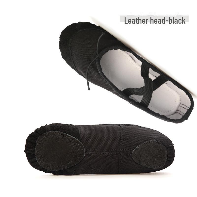 Girls' Soft Sole Ballet Shoes - Leather Dance Training Shoes for Kids & Adults