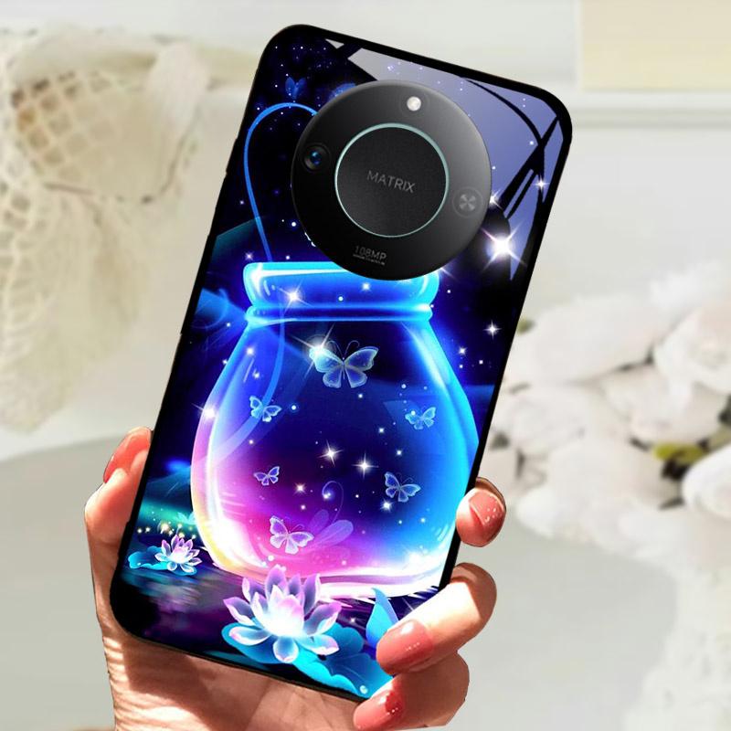 Для Honor X9C Умный Чехол-Крышка Модный Роскошный Крутые Животные Расписанный Fundas Для Honor X9C Умный Закаленное Стекло Задняя Панель Телефона