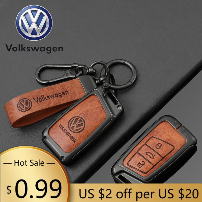 Для VOLKSWAGEN VW VW Чехол-брелок из цинкового сплава и кожи для автомобильного ключа Volkswagen Tiguan MK2 Magotan Passat B8 CC Оболочка Брелок Ac