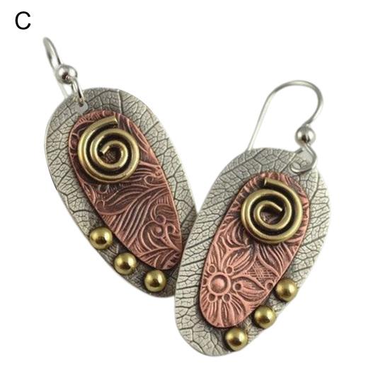 1 пара уникальных резных сережек-капель для пирсинга, очаровательный подарок, винтажный этнический стиль, женские камни с камнями