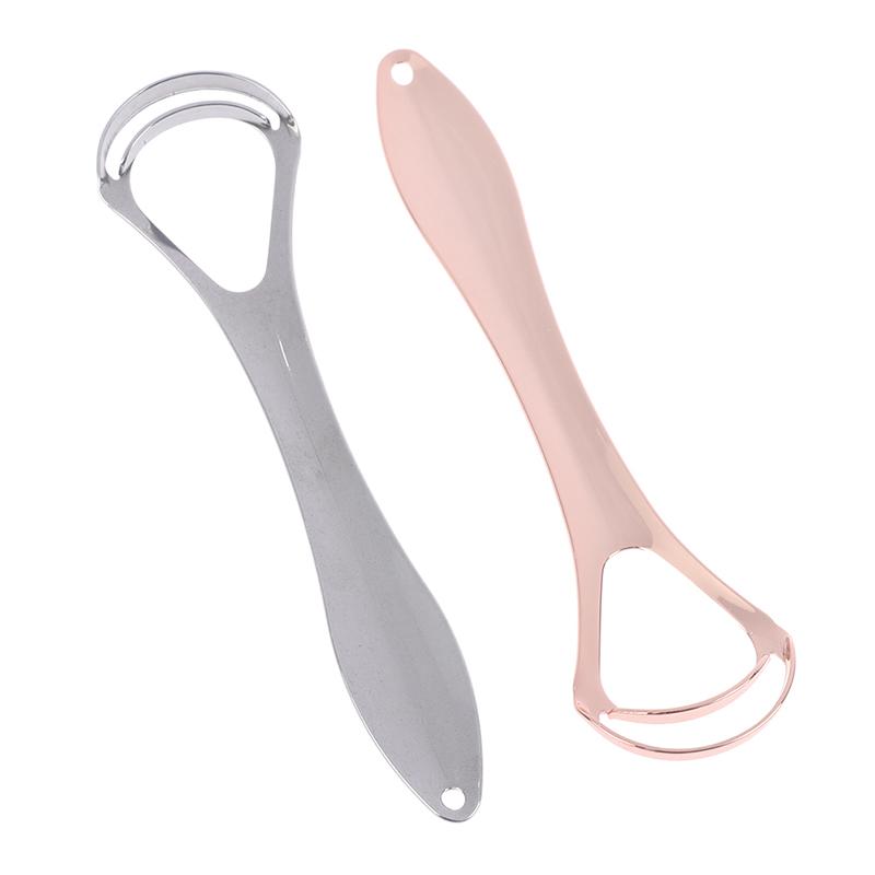 1Pc Double Layer Tongue Scraper Stainless Steel Tongue Cleaner Oral Cleaner Oral Brush
