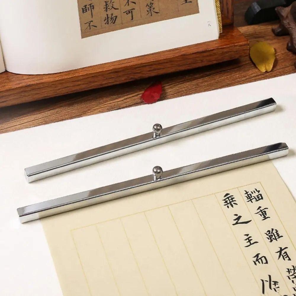 2PCS Ancient Portable Iron Paperweights Vintage Natural Chinese Paper Weight Traditional Writing Calligraphy Tool Class