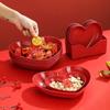Красная Праздничная Свадебная Тарелка для Фруктов в Форме Сердца Любовь Торт Десертная Тарелка Гостиная Свадебные Конфеты Тарелка для Сухофруктов Маленькая Тарелка