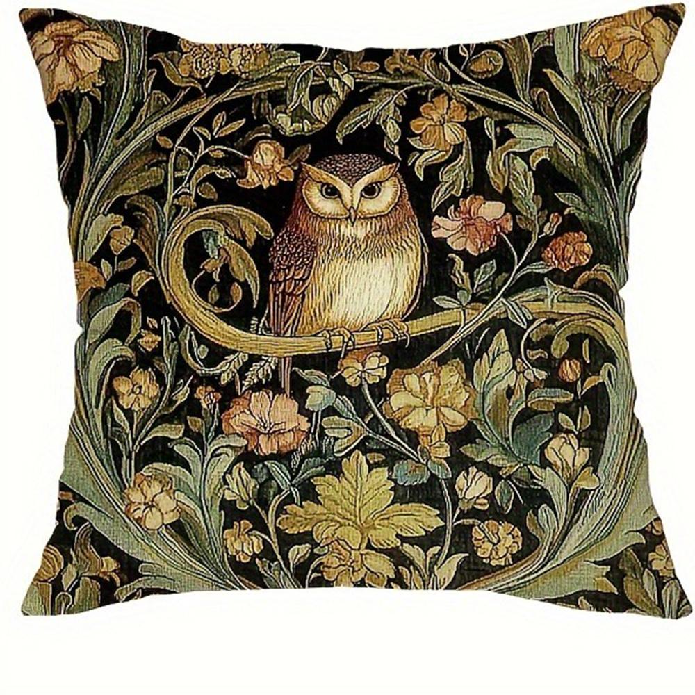 Ретро цветочный сова птица узор печать наволочка гостиная диван подушка чехол дом спальня комната украшение