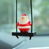 Festival Swinging Santa Auto Mirror Hanging Decoration Resin Christmas Ornament For Car Home Decoration