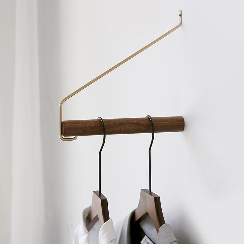 Wall Hanging Coat Rack Solid Wood Hayfork Hangers Bedroom Entrance Clothes Hooks Bamboo Home Furniture
