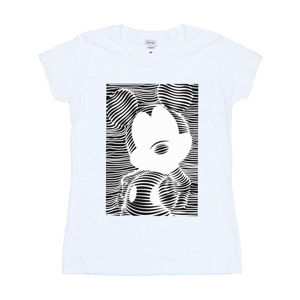 Disney Womens/Ladies Mickey Mouse Lines Cotton T-Shirt