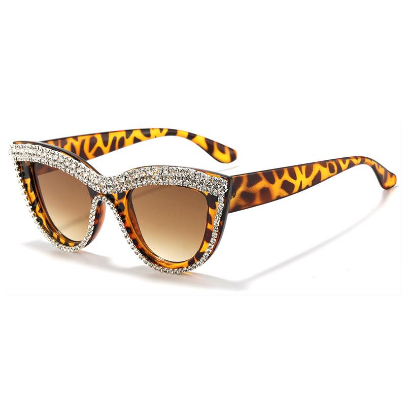 Женские солнцезащитные очки «Кошачий глаз» со стразами для уличного стиля и рейв-вечеринок