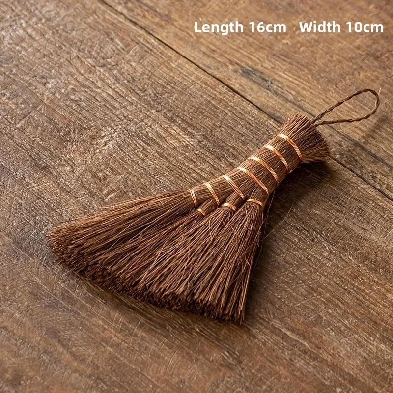 Ретро Ручная работа Коричневая Щетка для чая из волос Чайный набор Чистящая щетка Инструмент для чистки из растительного волокна Щетка для чистки подноса Кунг-фу Чайные аксессуары