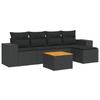 VidaXL Salon de jardin 6 pcs avec coussins noir résine tressée 3225418