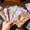 20 листов Кавайный Японский стиль Сёва Кулинария Блестящая пленка Вырубные стикеры Книга для DIY Ручная работа Скрапбукинг Эстетичный Стат