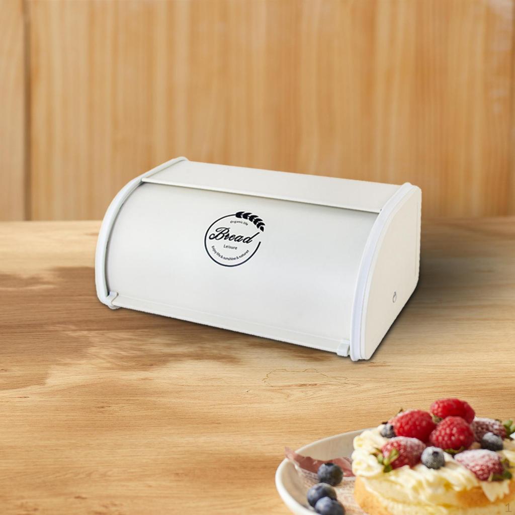 Bread Box Container Roll Top Holder Bin Keeper for Table
