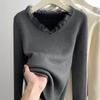 Sweatshirt for Women Cotton Fleece Thickened Loose V Neck Casual Long Sleeve Top Sweatshirt