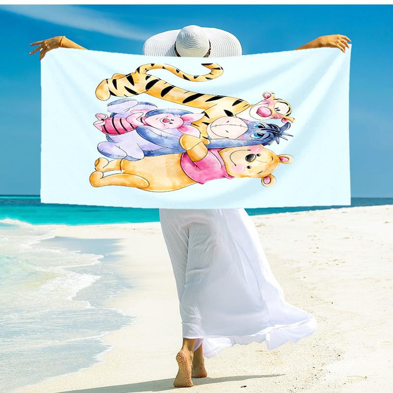 1pc Winnie Pooh Friends beach towel,quick drying absorbent beach towel,outdoor sports swimming beach towel,Soft and comfortable Y7189