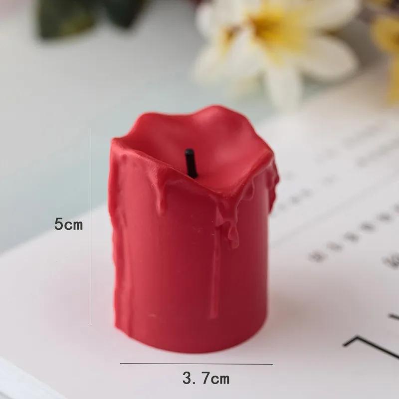 Светодиодные свечи на Хэллоуин, беспламенные свечи с таймером, электрические свечи на батарейках, мерцающие свечи для свадьбы, дня рождения FMT2138