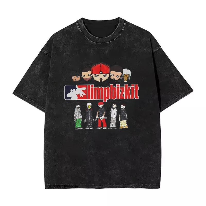 Футболка Rap Rock Limp Bizkit UK Europe Tour для мужчин и женщин, летняя, стираная, винтажная, хлопковая, ностальгическая, уличная
