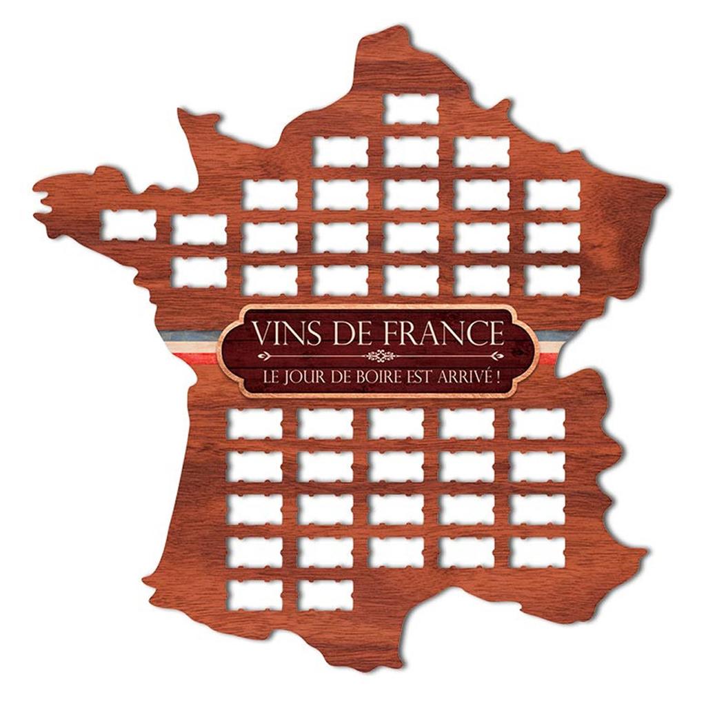 Les Trésors De Lily [A1602] - Wooden Cork Collector 'Map of France' - 50x49 Cm (44 Corks)