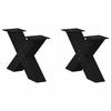 VidaXL Coffee Table Legs In X-Shape, 2 Pieces, Black, 60 X (30-31) Cm, Steel 4012940