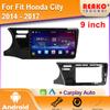 Автомобильное радио Carplay для Honda City 2014 2015 2016 2017 Навигация GPS Android Auto Мультимедийный проигрыватель Стерео Блок 2din Wifi