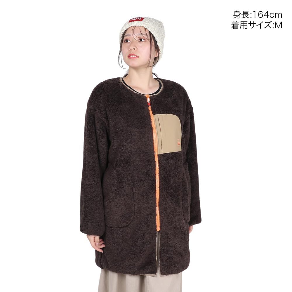 Флисовая куртка Elmo Fleece Reversible Blouson Long L [Chums] женская коричневая/бежевая