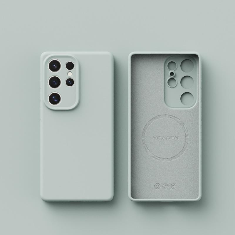 Новый Samsung S25ulta Жидкий силикон Подходит для S24 Мягкий чехол Магнитный S23u Полностью закрывающий Противоударный Чехол для мобильного телефона Простой