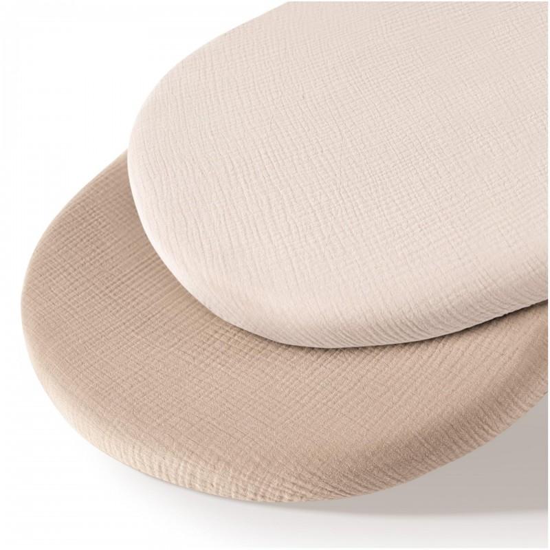 Cotton Crib Fitted Sheet Soft Breathable Double-Layer Pure Color Bedding Newborn Baby Toddler