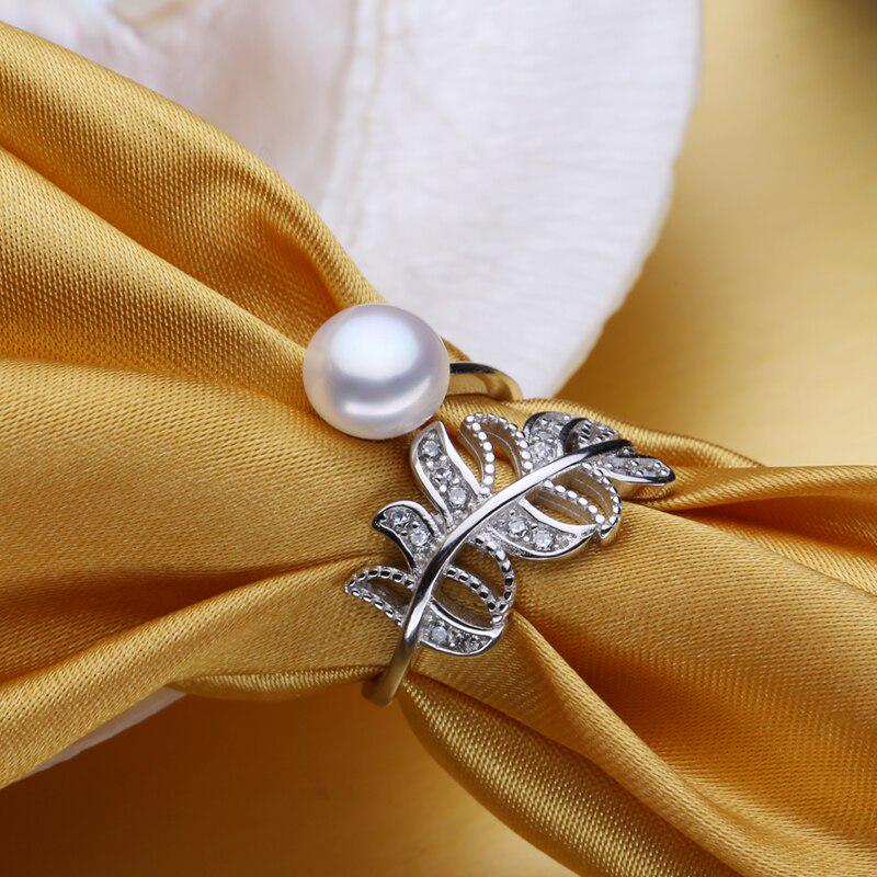 LSOOYH кольца с натуральным пресноводным жемчугом для женщин, изысканное богемное регулируемое кольцо с кубическим цирконием