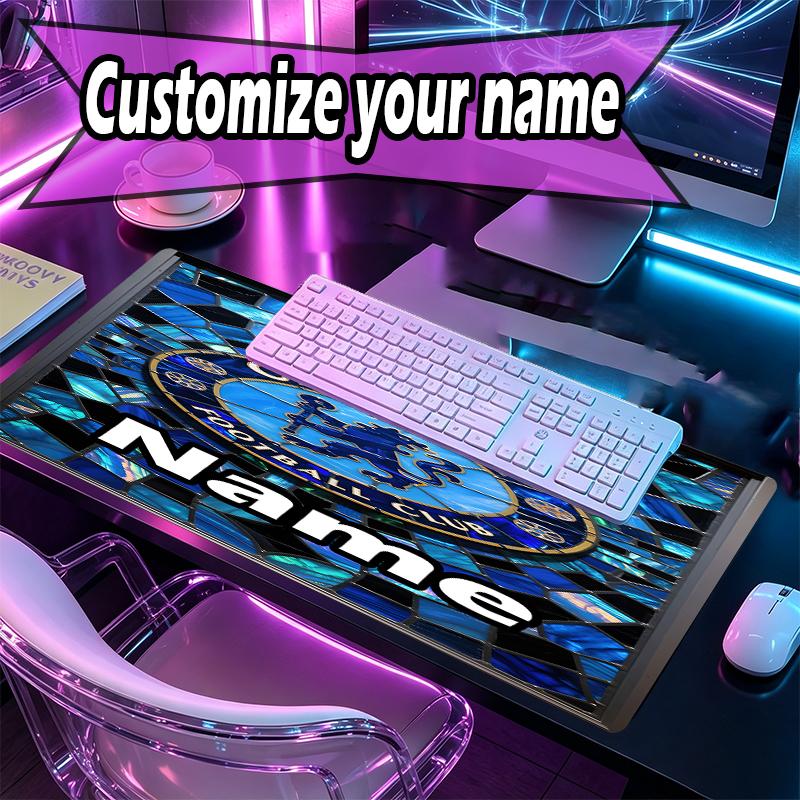 Custom Name Personalized football club F.C Pattern Mousepad, Laptop PC Desk Mat, Decorative Desk Mat for Home Keyboard Pad Gift