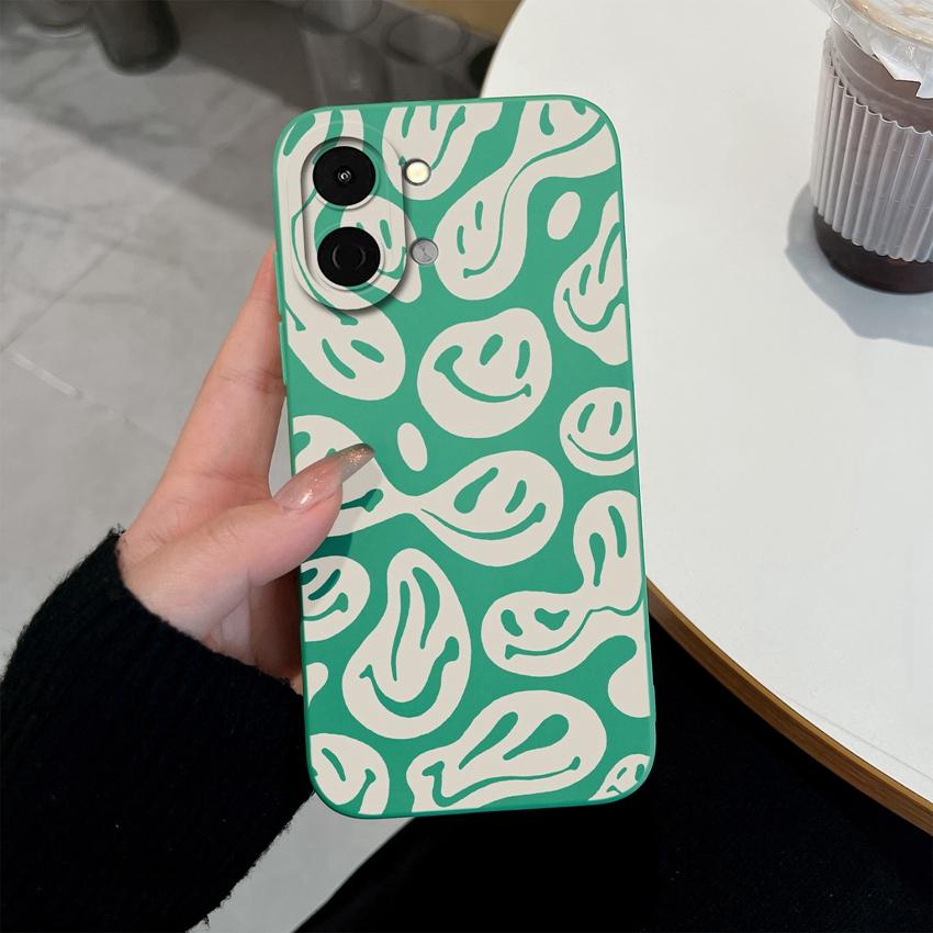 Милый рисунок смайлика Модный чехол для Tecno Spark Go 3 2 1S 30 40 40C Pova 7 Ultra Pro Neo Чехол для телефона Мягкий жидкий силикон Нескользящий Прочный корпус