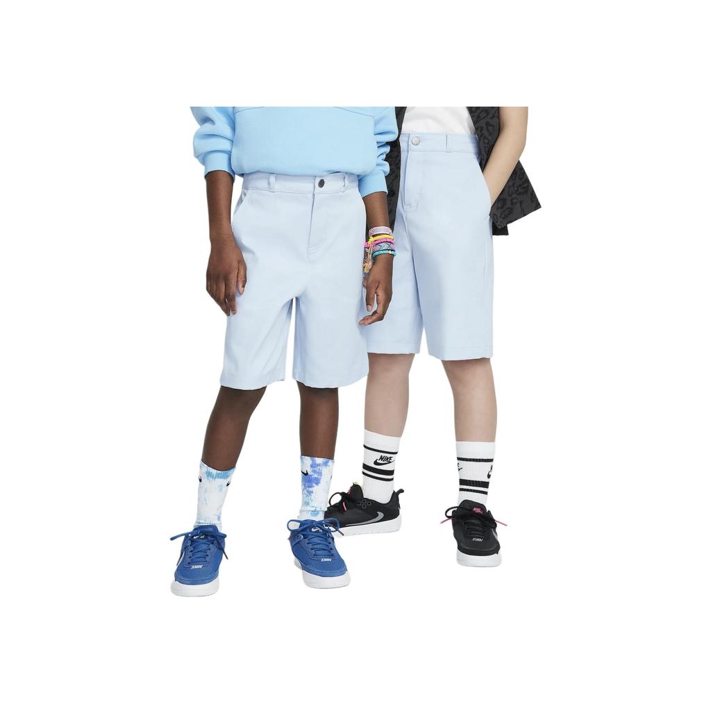 Nike Простые Удобные Универсальные Однотонные Шорты Детские шорты Светло-Арсенально-Синий Футбольно-Серый FN9217440