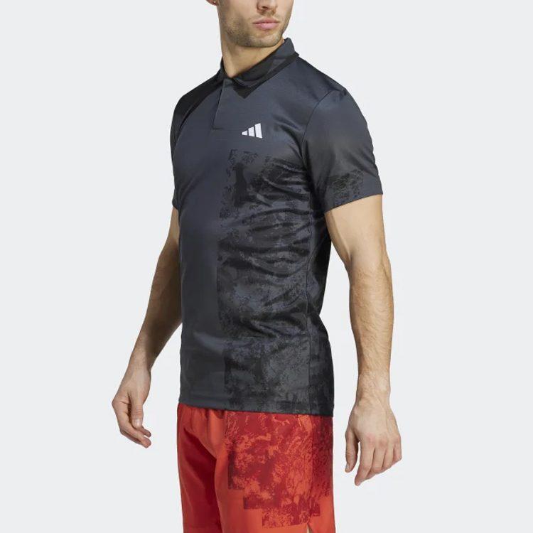 adidas Коллекция French Open SS23 Поло Мужское Угольно-Черный Воротник-поло Умеренный Прямой крой HZ1346
