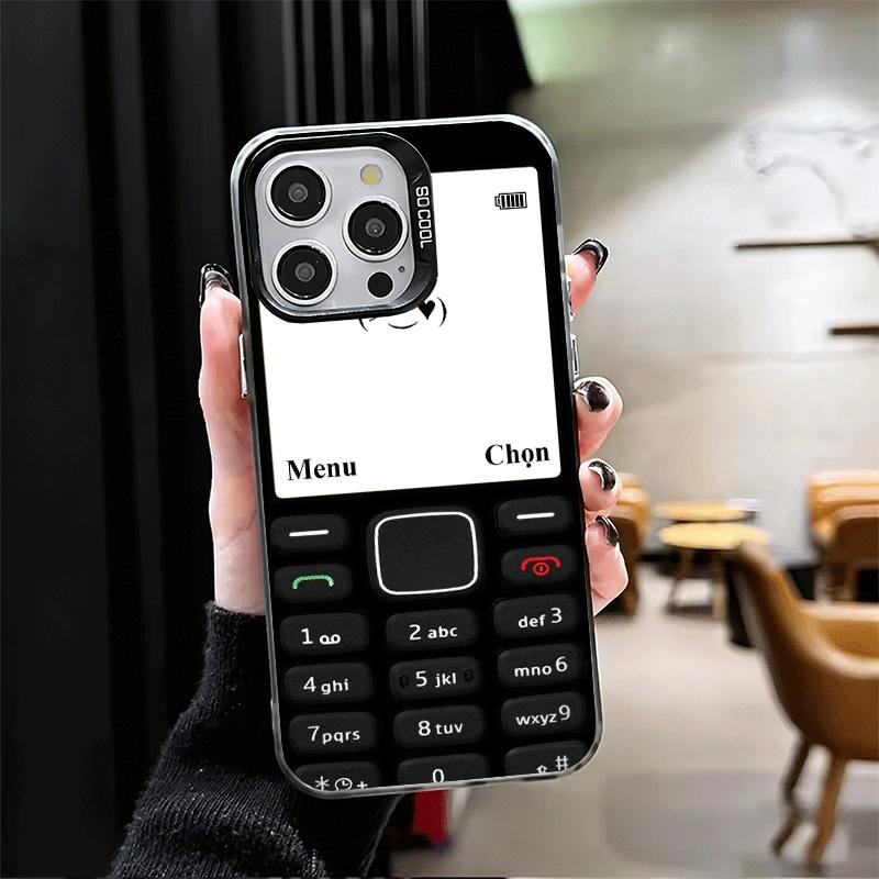 Забавный ретро-телефон Мягкий чехол для телефона для iPhone 15 16 17 Pro Max 17Air 16E 14 Plus 13 12 Mini Ударопрочный чехол Задняя крышка