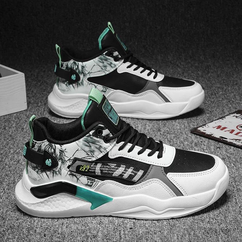 Мужские кроссовки Весенние дышащие баскетбольные кроссовки Уличные нескользящие износостойкие кроссовки для бега Спортивная обувь Повседневная обувь Теннис Мужской