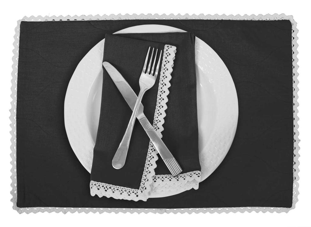 Vargottam Черный домашний декор хлопок гибкая двусторонняя ткань белые кружевные салфетки столовые коврики-набор из