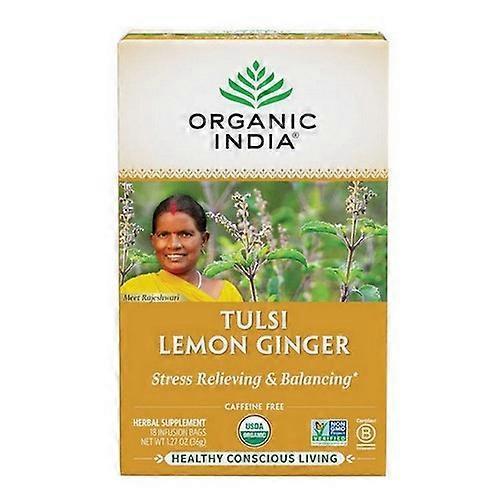 Organic India Organic Tulsi Tea Lemon Ginger ,18 Bags