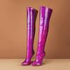 Microfiber Autumn Winter Shoes Super High Heels Big Size 46 European Designer Keep Warm Over-the-knee Boots