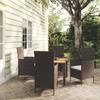 Day and Night - Day and Night 5-piece Garden Dining Set with Black PE Rattan Cushions