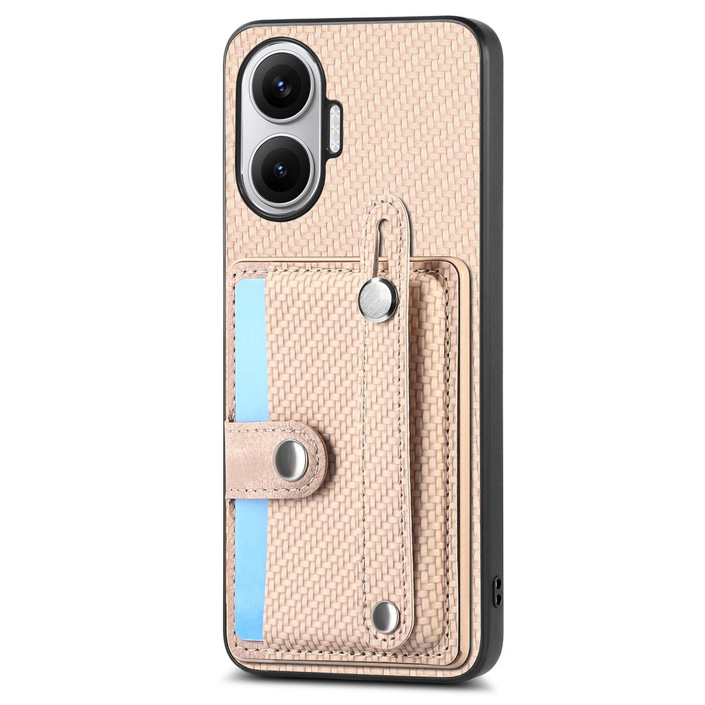 For Xiaomi Redmi Turbo 4 Pro 5G Case Carbon Fiber Texture Leather Phone Back Cover with Card Holder