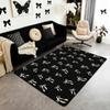 Erosebridal Bowknot Ribbon Carpet White Bows Area Rug 4'11" x 3'3" Black Princess Indoor Floor Mat Modern Simple Bow-Tie Decorative Rug for