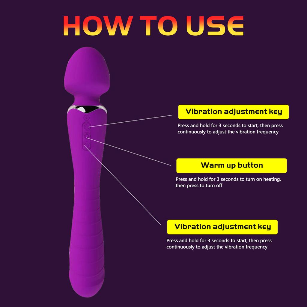 Женские вибрационные секс-игрушки для взрослых, согревающие двухголовые AV-палки, женские флирт-мастурбационные игрушки, массажные секс-игрушки