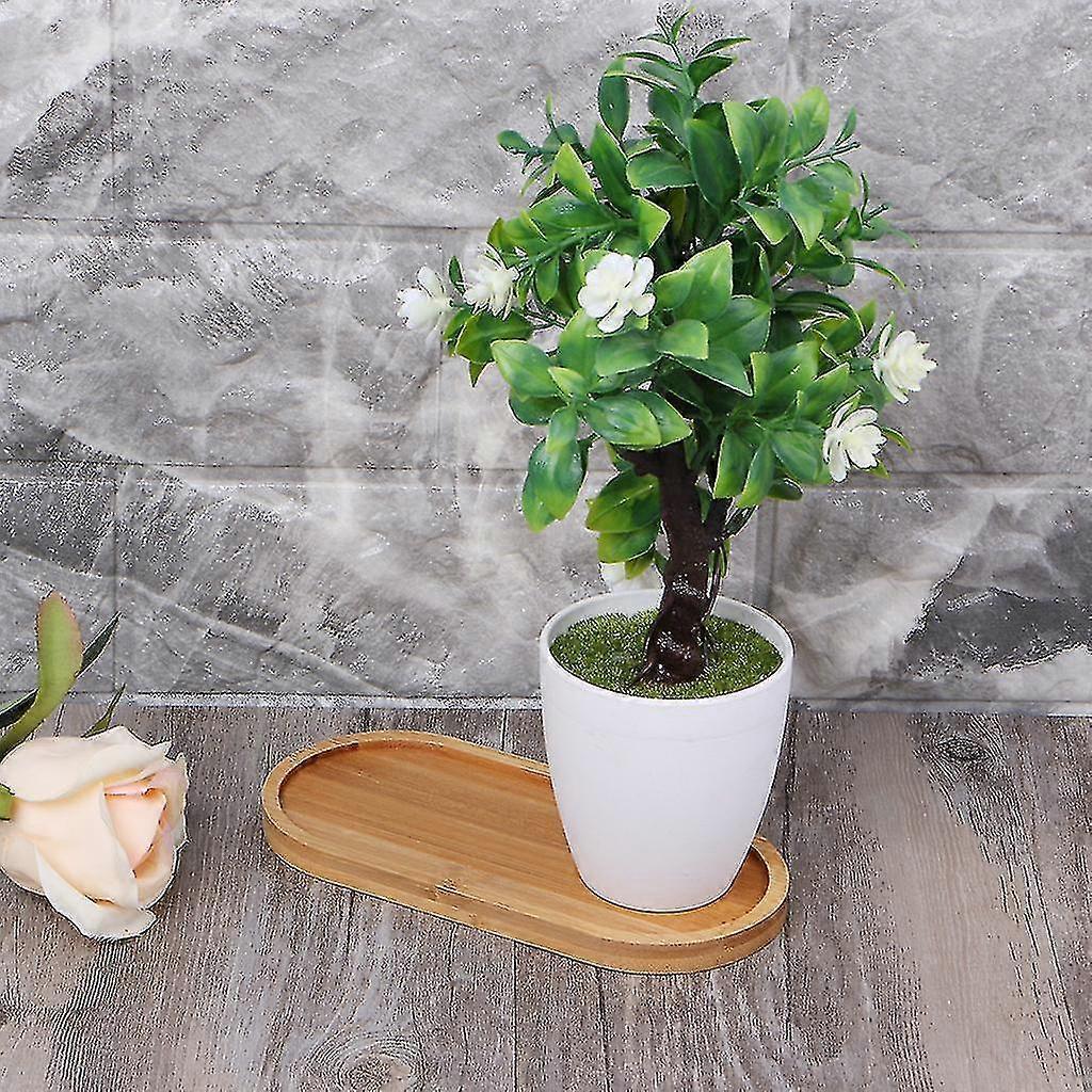 Oval bamboo tray, natural dessert cup tray, small wooden cheese board