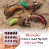 4/8/16/24Pcs/Box Realistic Nymph Scud Fly for Trout Fishing Nymph Artificial Insect Bait Lure Caddis Nymph Fishing Fly