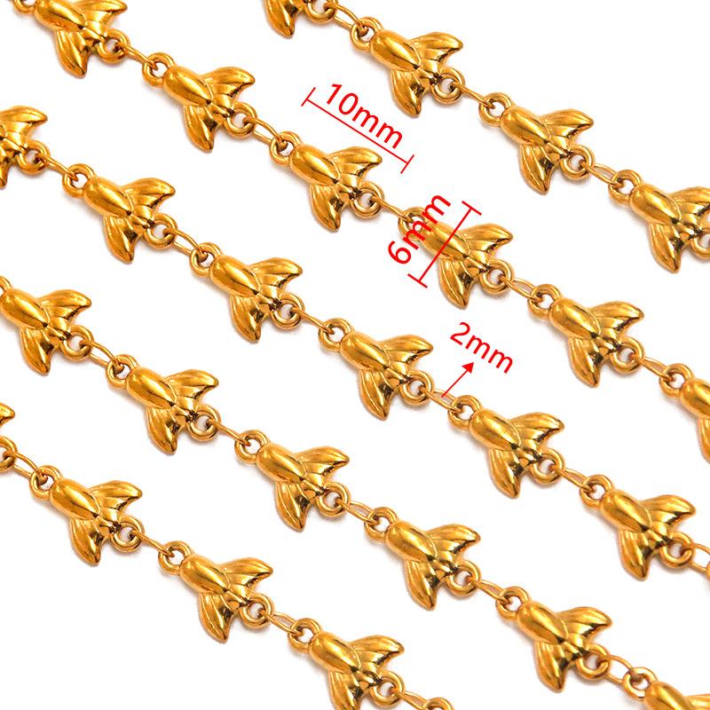 50cm Stainless Steel Flower Love Butterfly Crab Chain DIY Necklace Accessories