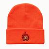 New autumn and winter trendy cartoon anime Little Fireman embroidered knitted hat for men and women, warm pullover wool hat