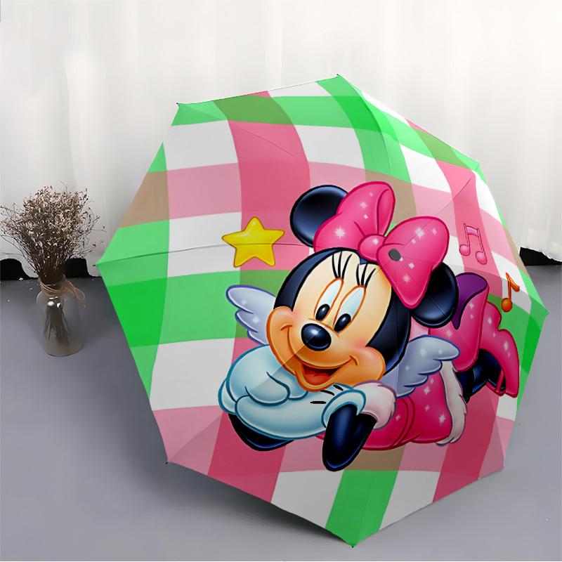 1pc Minnie Mouse Automatic Umbrella | Portable Foldable 8-Rib Manual Open, Casual Accessory, Durable Canopy yy250823089
