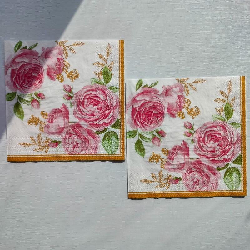 20 шт./упак. 33*33 см 2-слойные одноразовые салфетки для вечеринок с цветочным узором