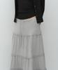 Musinsa Standard Woman Women'S Jersey Tiered Long Skirt [Medium Grey]