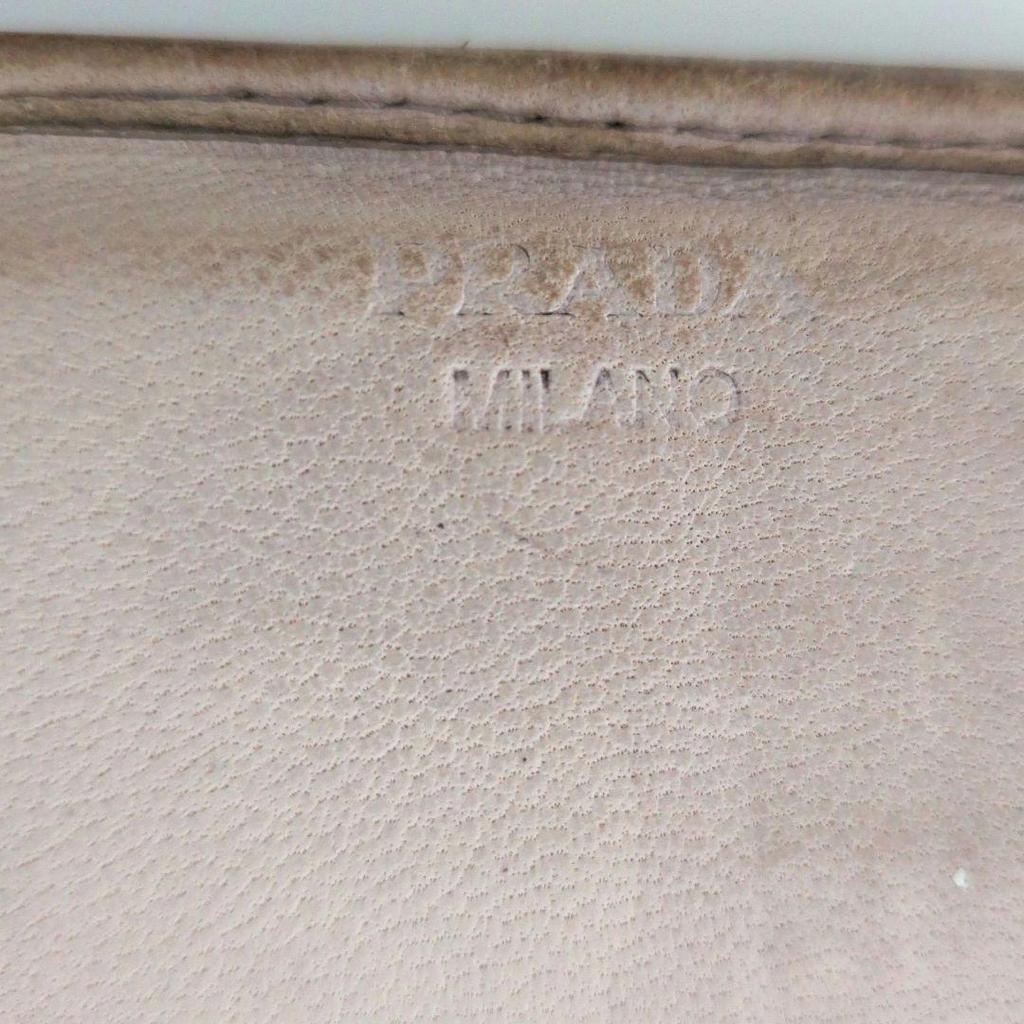 Used PRADA long wallet NAPPA GAUFFRE pink beige