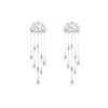 Retro cloud love fringed earrings, special-shaped pearl long earrings, high-end romantic temperament fashion earrings